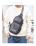 Барсетка сумка-слінг на груди для плече багатофункціональна водонепроникна, фото 3