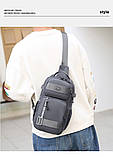 Барсетка сумка-слінг на груди для плече багатофункціональна водонепроникна, фото 4