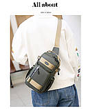 Барсетка сумка-слінг на груди для плече багатофункціональна водонепроникна, фото 4