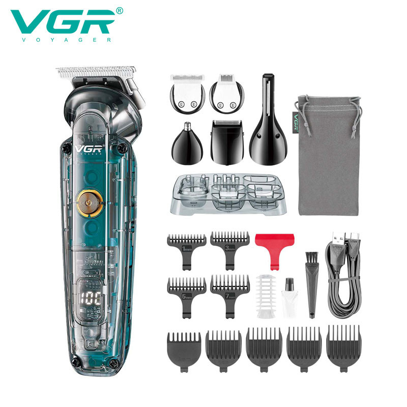 Бездротова машинка для стрижки + 14 насадок, з USB, ML-417 VGR V-949