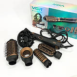 Фен-стайлер для укладання VGR, Фени стайлери для волосся Стайлер-фен-гребінець волосся PW-81, фото 10