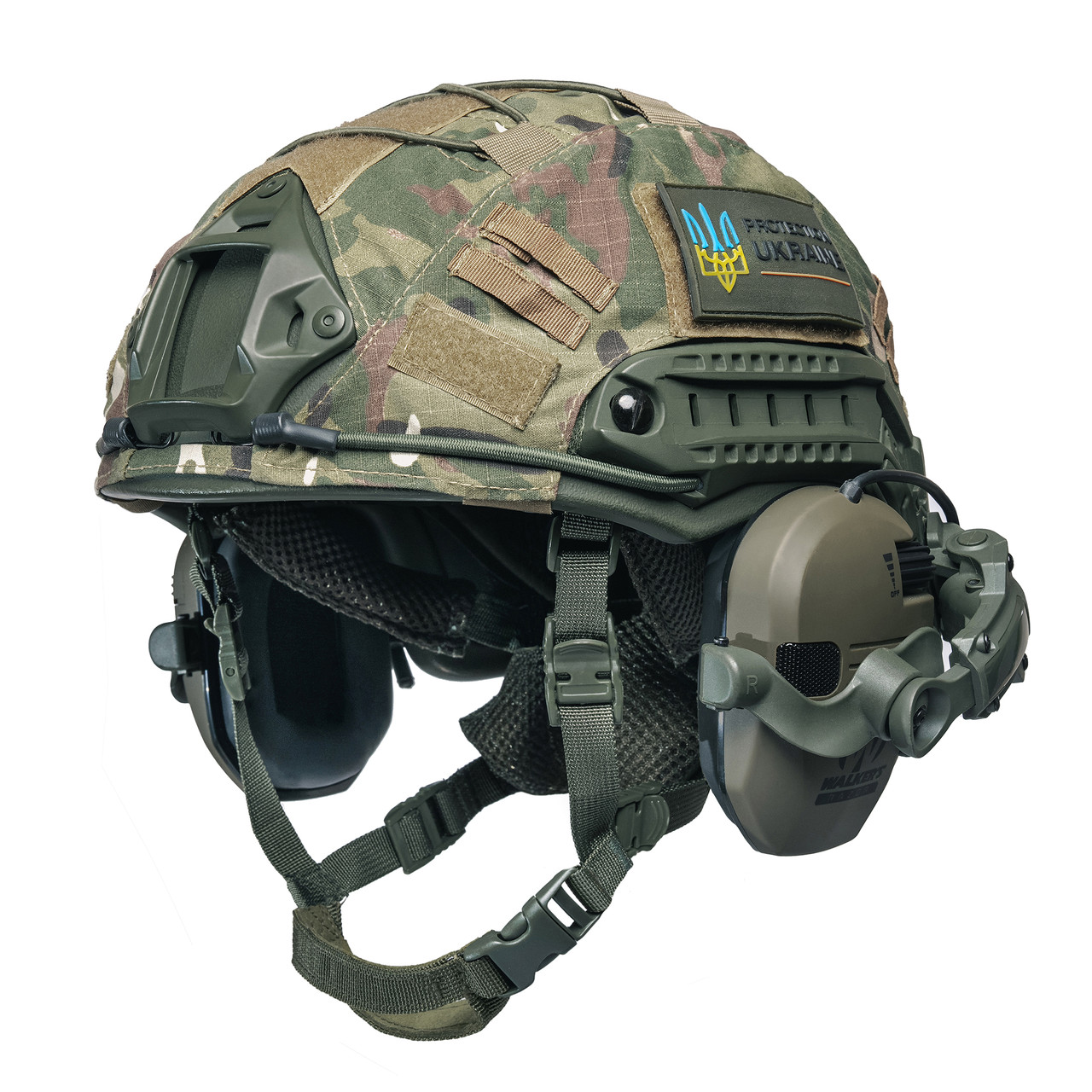 Шолом тактичний Fast TEAM WENDY Helmet NIJ IIIA + Навушники Walkers Razor Slim з чебурашкою + кавер, фото 1