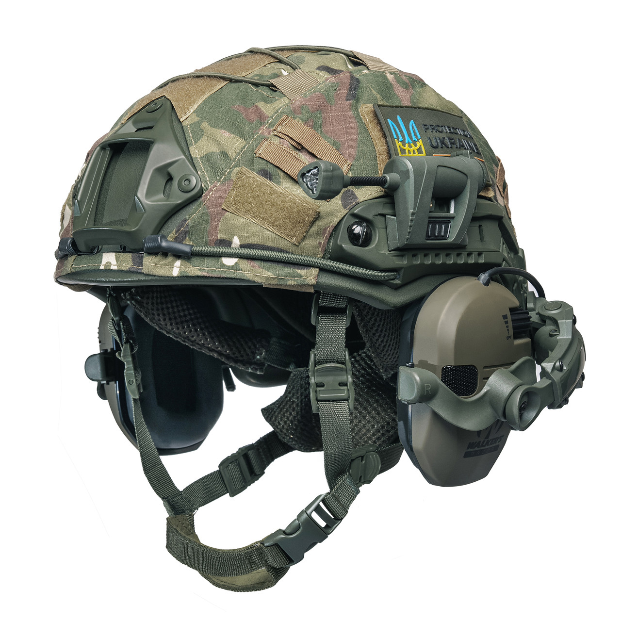 Шолом тактичний Fast TEAM WENDY Helmet NIJ IIIA + Навушники Walkers Razor Slim з чебурашкою + кавер, фото 1
