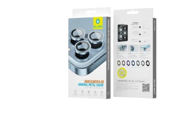 Захисне скло для камери Blueo Metal Frame Lens Protector Glass Apple iPhone 14/iPhone 14 Plus Black, фото 1