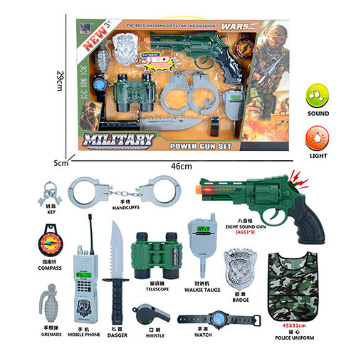 Набір зі зброєю (пістолет, рація, ніж, наручники) JS020A, фото 1