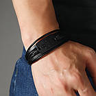 Браслет чоловічий шкіряний Wolf Black, фото 6