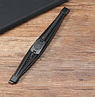 Браслет чоловічий шкіряний Wolf Black, фото 3