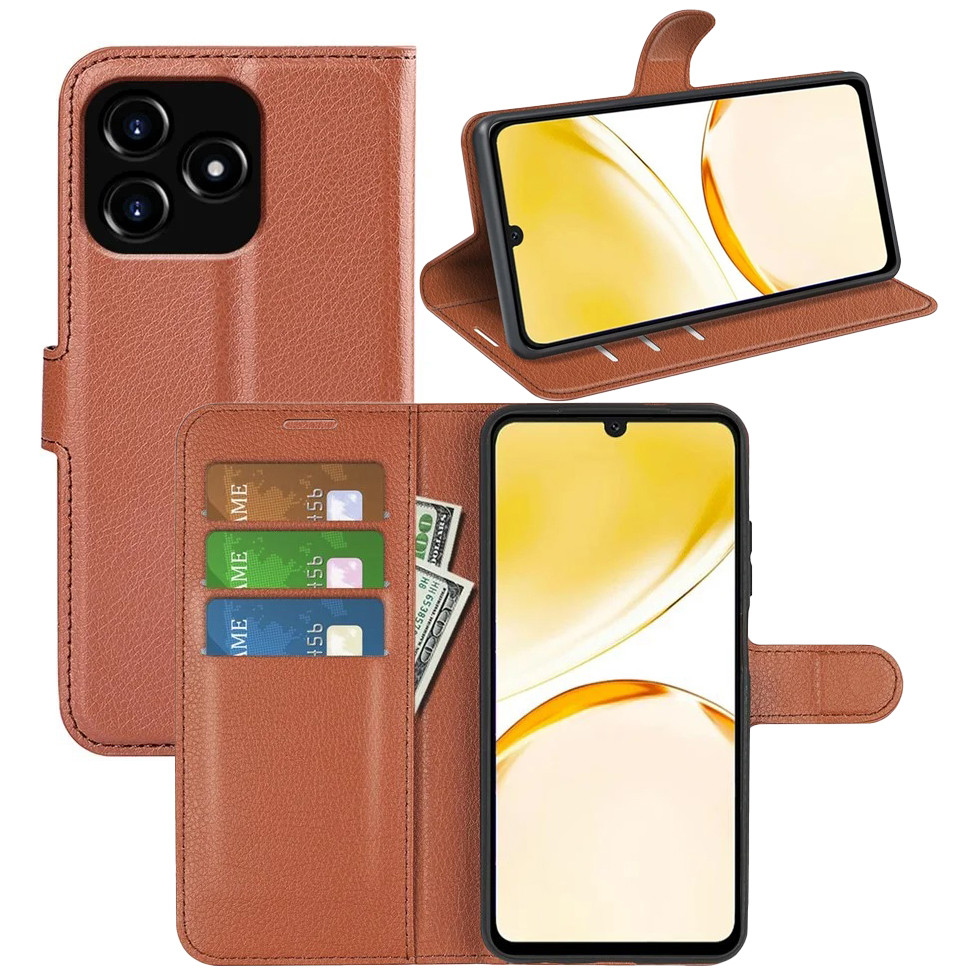 Чохол-книжка Litchie Wallet для Realme C53 / C51 Brown
