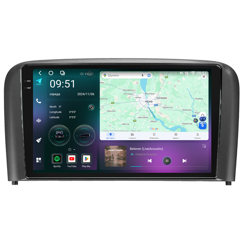 Штатна магнітола Mekede M7 Plus Volvo S80 1 (1998 - 2006) CarPlay QleD, фото 1