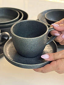 Набір 6 чашок з блюдцем американо "Шайні-дот", (Olens) 101-0405