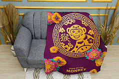Плед «Мавпа. Символи щастя. Monkey. Symbols of Happiness»