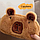 Пенал шкільний Капібара, пухнастий, хутряний, косметичка Capybara (коричневий), фото 4