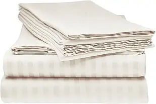 Простирадло натяжне U-TEK HOME Сатин Beige Stripe 120x190