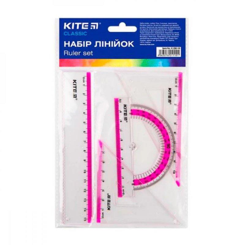 Набір лінійок 15см К-280-10 Kite Classic (4 шт) рожевий 642722 G-Rich, фото 1