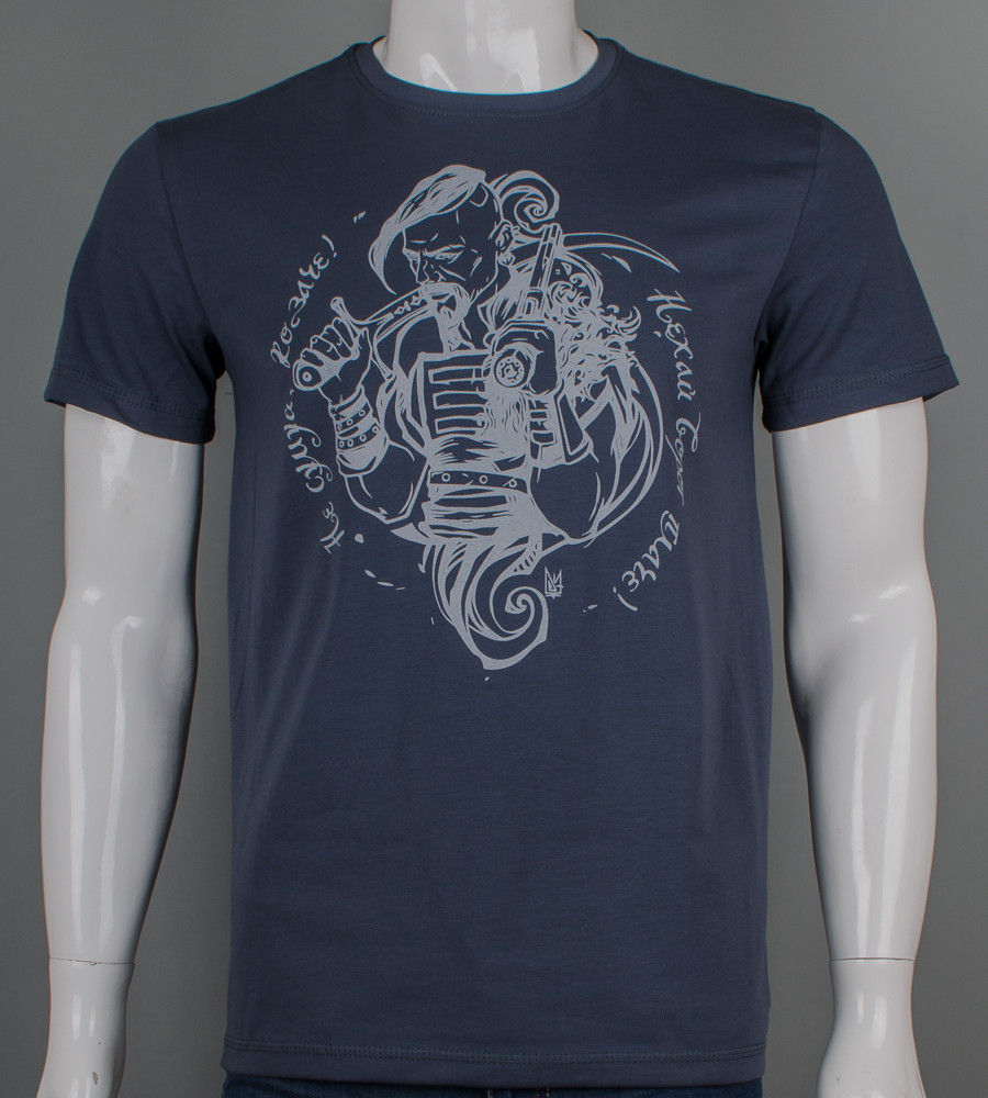 Футболка чоловіча Козак 2503м (Уп.4шт M-XXL), Графіт