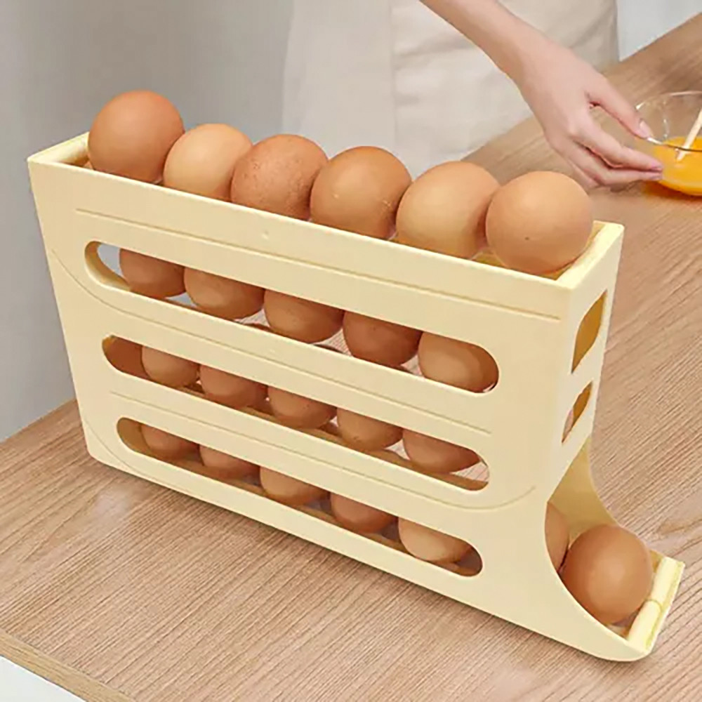 Контейнер для зберігання яєць у холодильник 4-шаровий автоматичний Plastic Shelving, фото 1