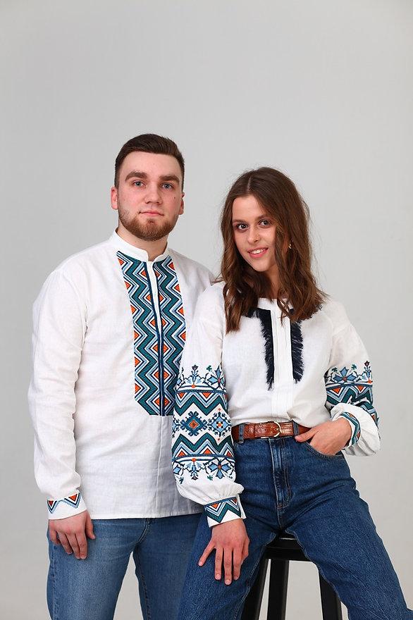 Парні вишиванки №1 білі гладдю