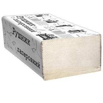 Рушник сірий паперовий одношаровий V-подібний, 150 шт./пач.