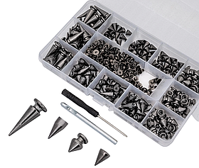 Набір шипів 180 штук колір Темний нікель