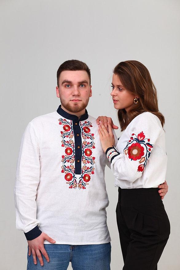 Парні вишиванки №3 білі гладдю