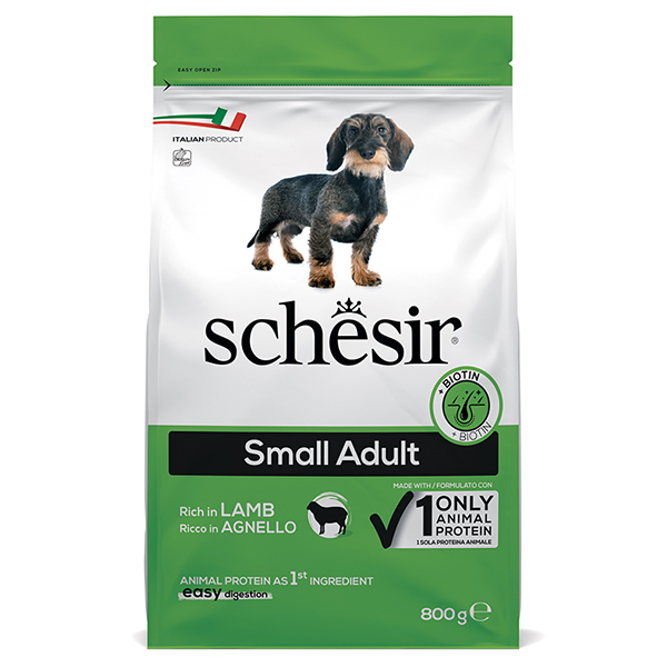 Schesir Dog Small Adult Lamb ШЕЗИР ДОРОСЛИЙ МАЛИХ ЯГНЯТ сухий монопротеїновий корм для собак малих порід-0,8кг