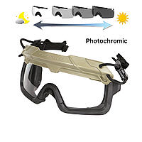 Захисна маска балістична Ops-Core Step in visor з фотохромними лінзами (колір tan, Ranger green, black)