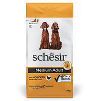 Schesir Dog Medium Adult Chicken ШЕЗИР ДОРОСЛИЙ СЕРЕДНІХ КУРИЦЯ сухий монопротеїновий корм для собак середніх порід-12кг