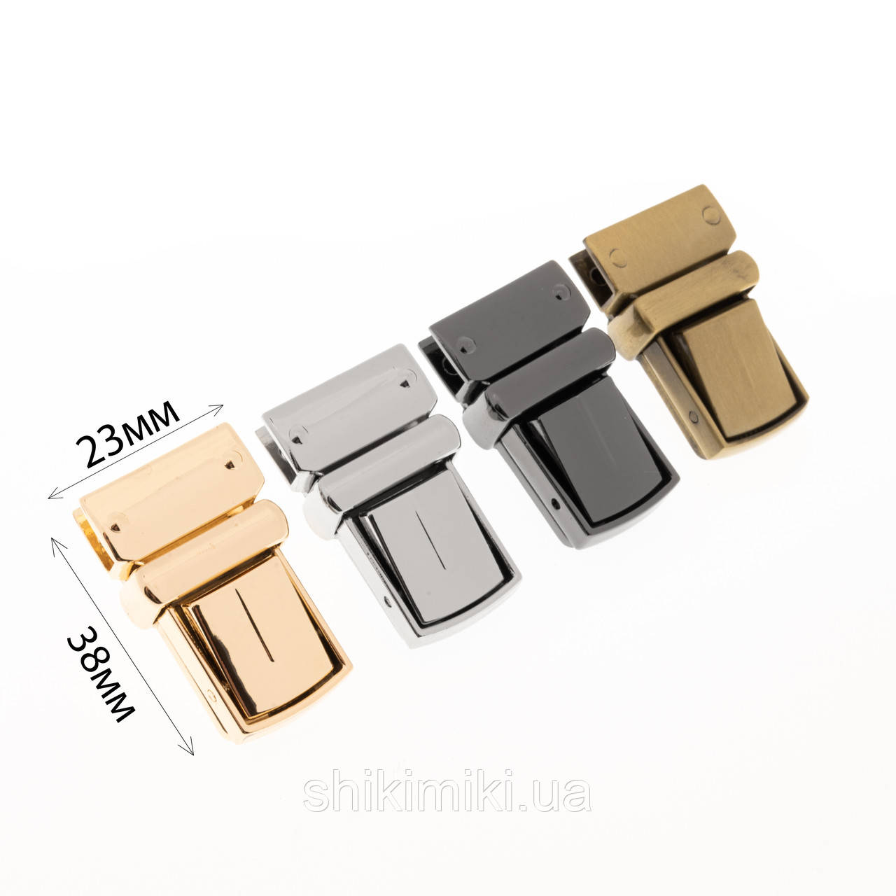 Замок для сумки ZM369-2 (23*38 мм), колір темний нікель, фото 1