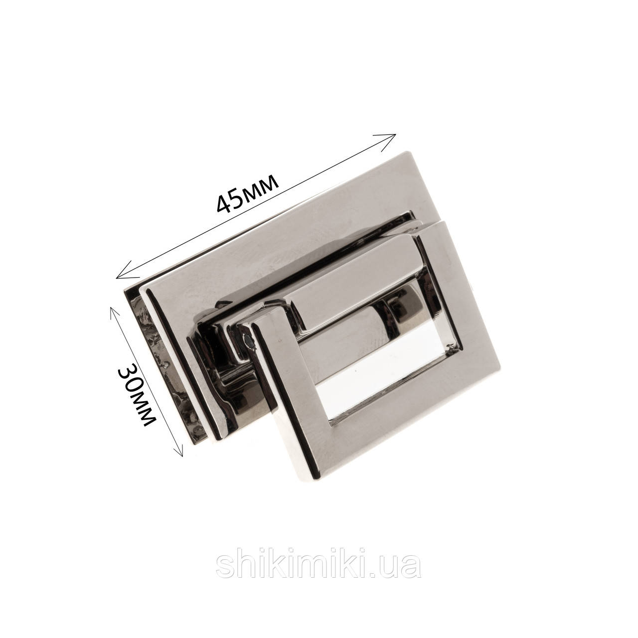 Замок для сумки ZM371-1 (45*30 мм), колір нікель, фото 1