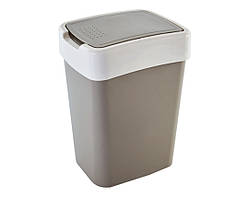 Відро для сміття ""Євро"" 18л КАКАО/біла роза 122067 Алеана