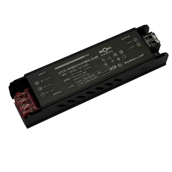 Блок живлення 60W DC12 BPX-60 5A BIOM Professional
