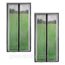 Комплект 2 шт - Антимоскітна сітка шторка від комарів на магнітах 210х100см Magic Mesh / Шторка від комарів