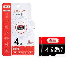 Мапа пам'яті XO micro SD 4GB (6cl) червоний/чорний