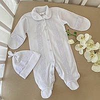 Чоловічок "Сонечко" з.р. з шапочкою Білий Інтерлок арт.27073676  Зріст 46-30(р)