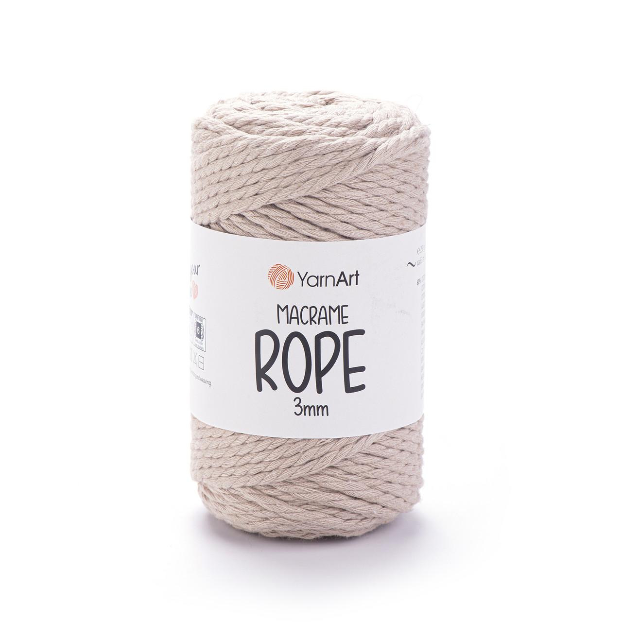 Пряжа Yarnart Macrame Rope 3 мм № 753 бежевий (Ярнарт Макраме Роп 3 мм), фото 1