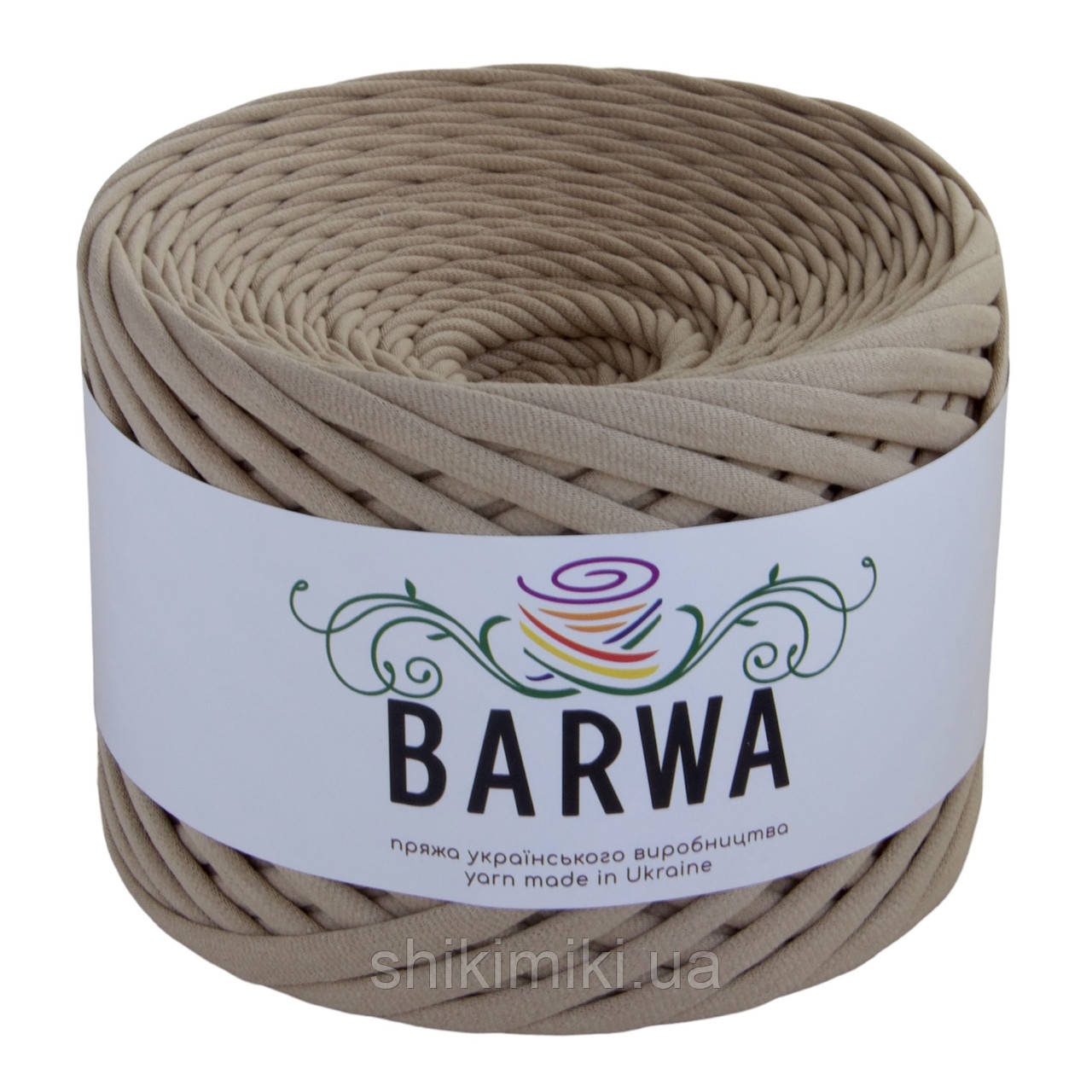 Пряжа трикотажна Barwa (7-9 мм / 100 м), колір Крафт, фото 1