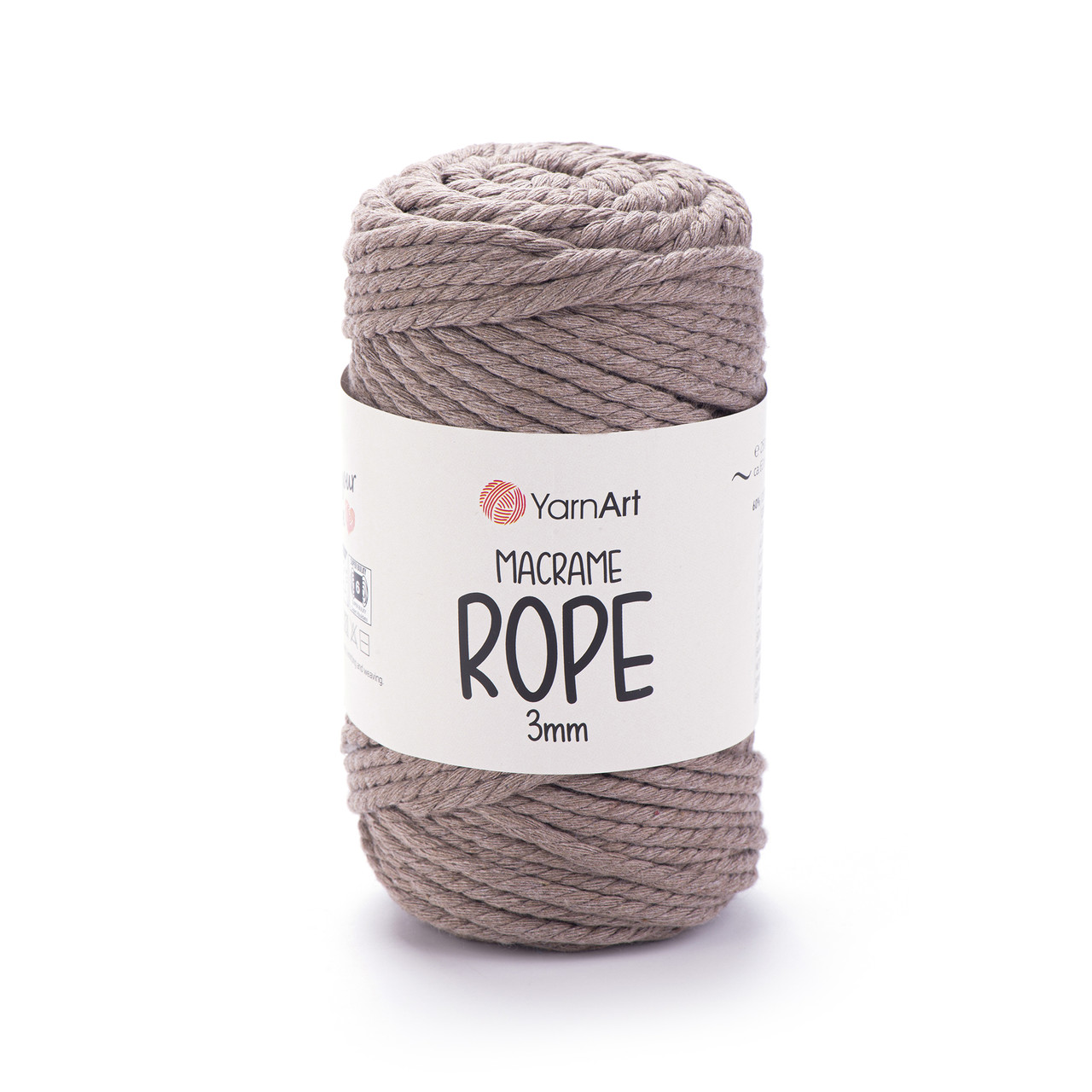 Пряжа Yarnart Macrame Rope 3 мм № 768 кави з молоком (Ярнарт Макраме Роп 3 мм), фото 1