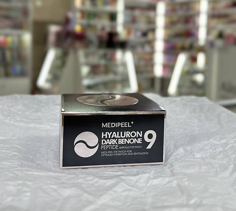 Гідрогелеві патчі від темних кіл з пептидами Medi Peel Hyaluron Dark Benone Peptide 9 Ampoule Eye Patch 60, фото 1