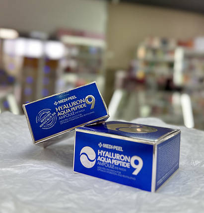 Зволожувальні гідрогелеві патчі під очі з пептидами Medi-Peel Hyaluron Aqua Peptide 9 Ampoule Eye Patch, 60 шт., фото 1