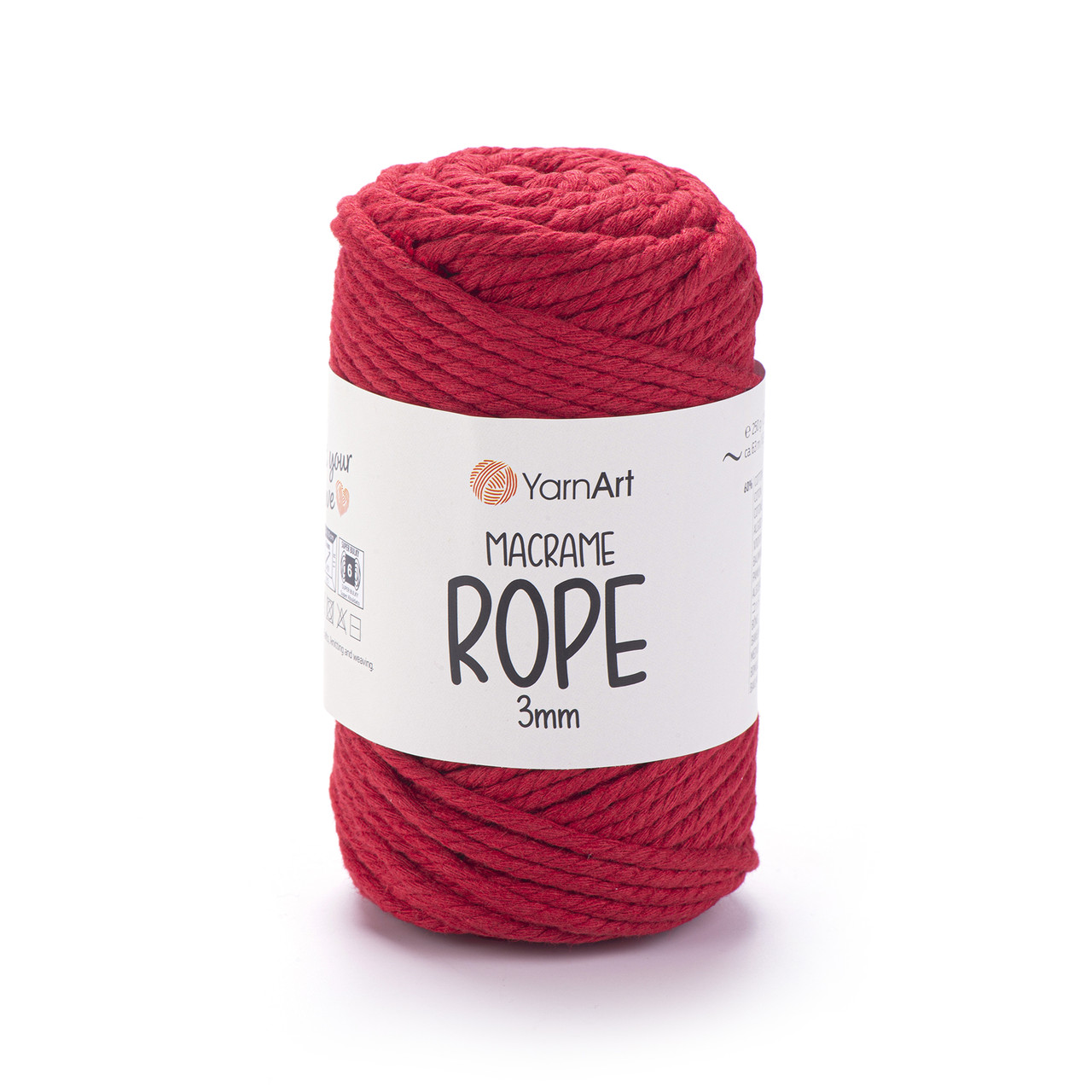 Пряжа Yarnart Macrame Rope 3 мм № 773 червоний (Ярнарт Макраме Роп 3 мм), фото 1