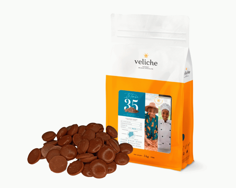 Veliche 35% шоколад молочний у дисках 500г, фото 1