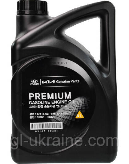 Моторна олива Hyundai/Kia Premium Gasoline 5W-20, 4л (05100-00421)