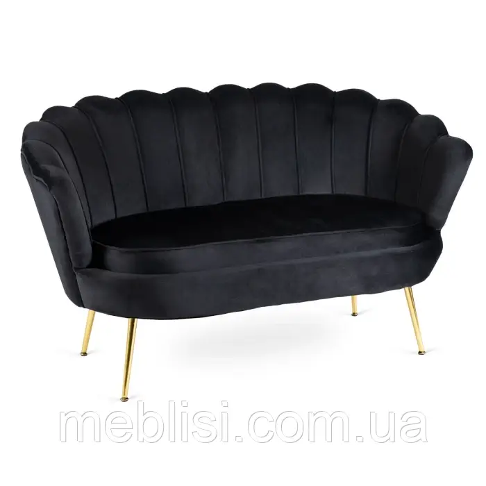 Диван ZENDAYA, 138 см, Чорний велюр (MEBEL ELITE) ME.ZENDAYA/CZ/ZL/V/FW