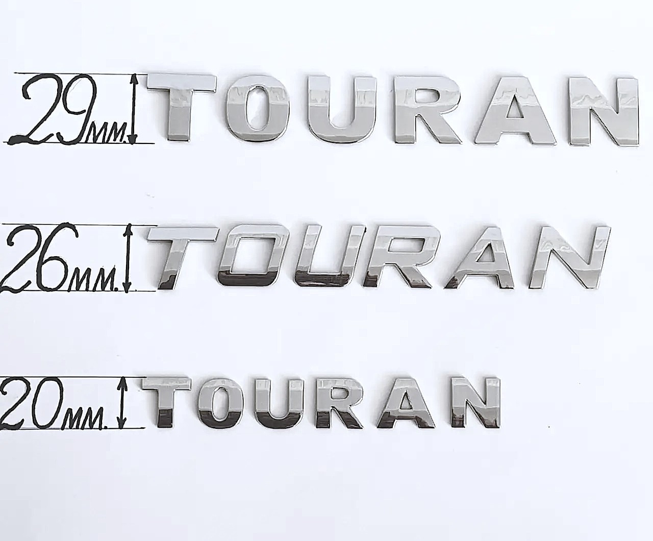 Напис "TOURAN" літерами хром, фото 1
