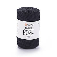 Yarnart MACRAME ROPE 3 мм (Макраме Роп 3 мм) № 750 чорний (Пряжа, нитки для в'язання)
