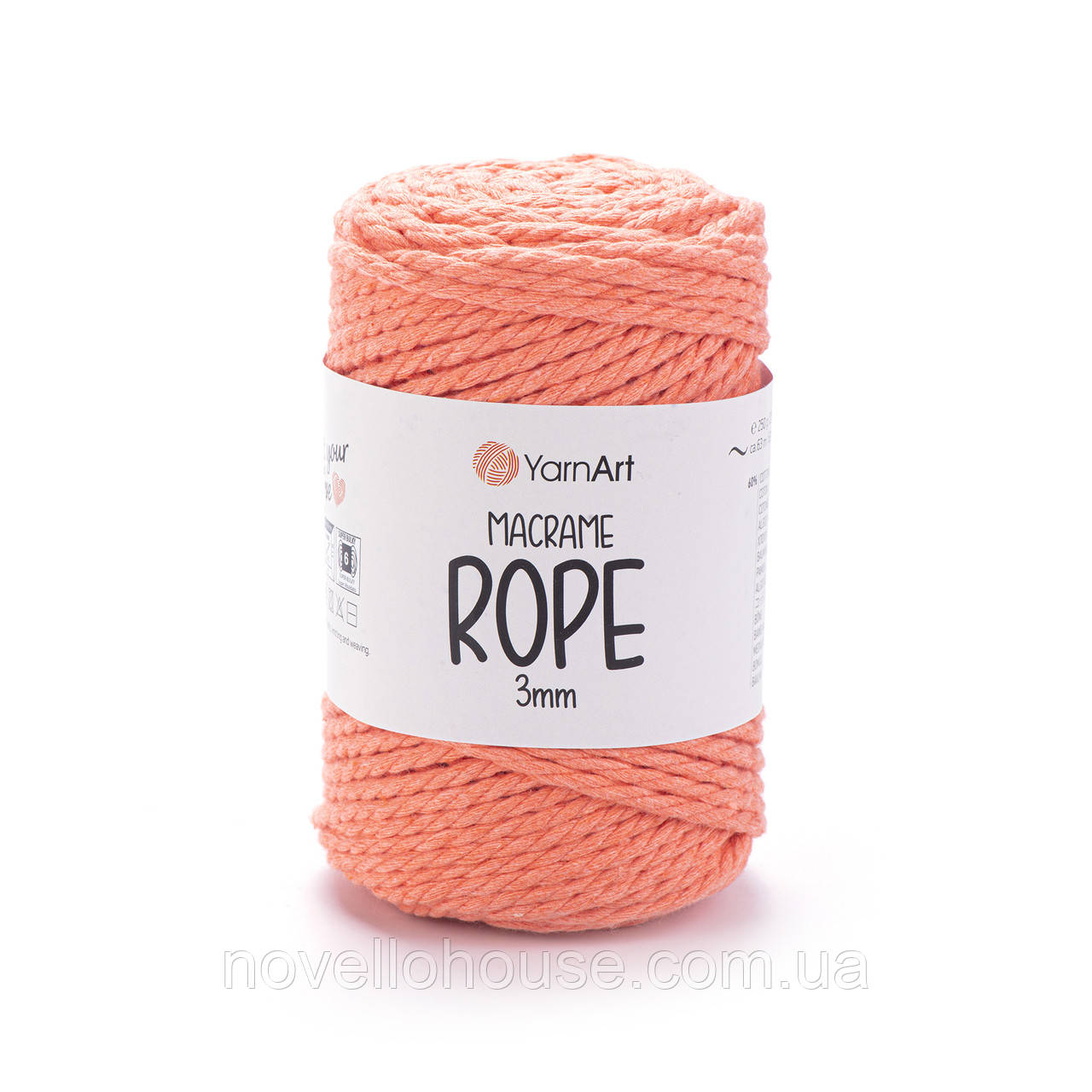 Yarnart MACRAME ROPE 3 мм (Макраме Роп 3 мм) № 767 кораловий (Пряжа, нитки для в'язання)