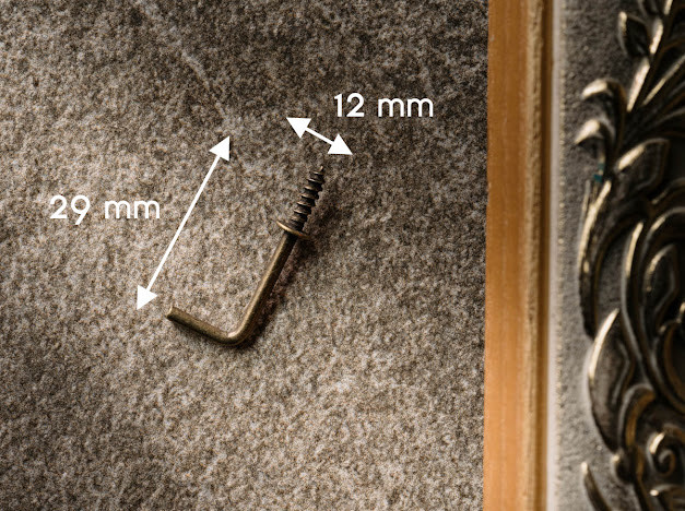 Гачок металевий. Колір "стара латунь". 29х12 мм, фото 1