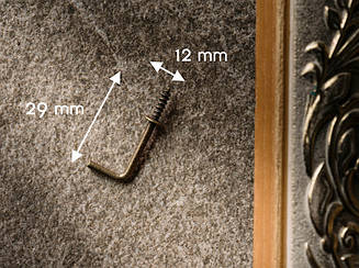 Гачок металевий. Колір "стара латунь". 29х12 мм