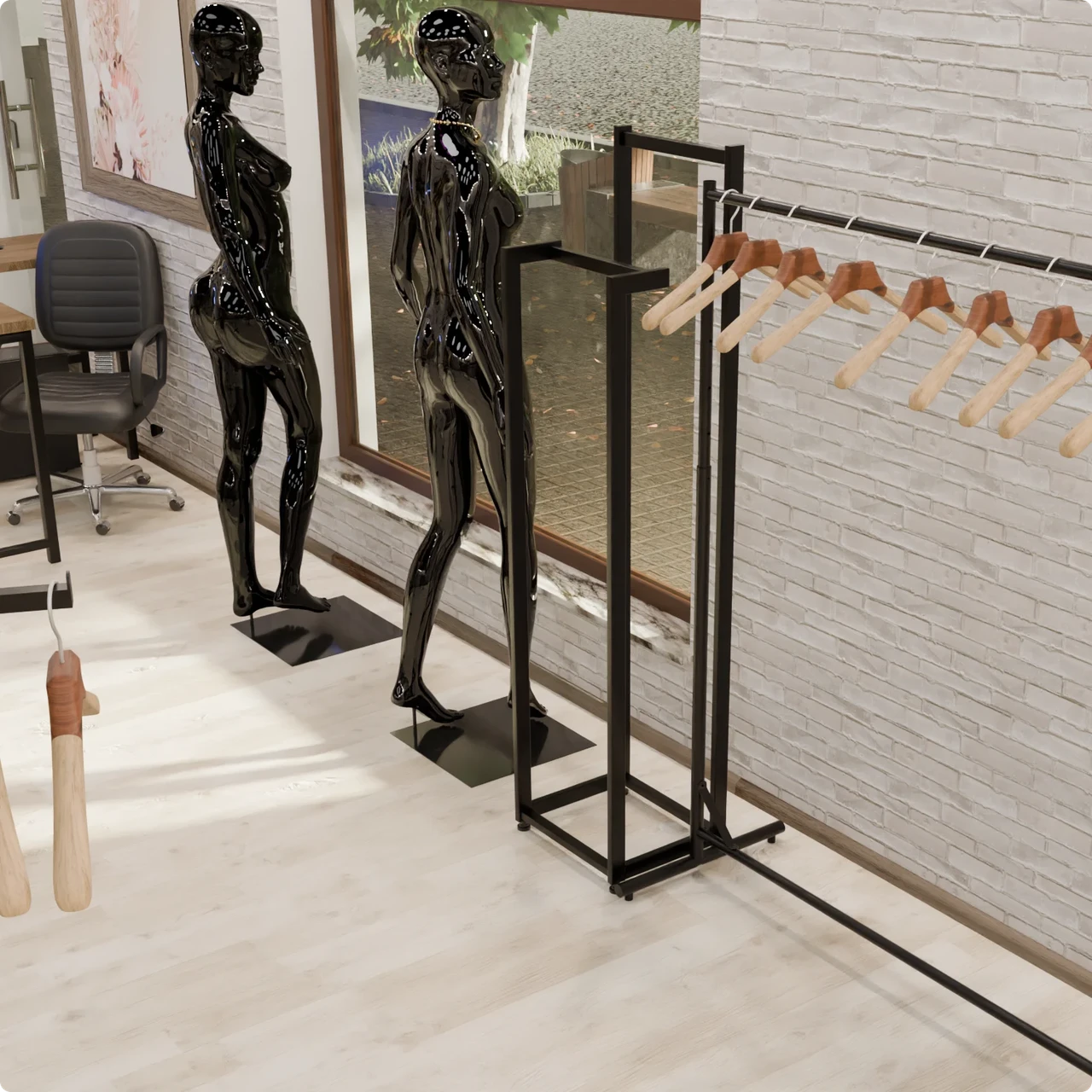 Візуалізація установки обладнання для магазину одягу Візуалізація установки обладнання для магазину одягу