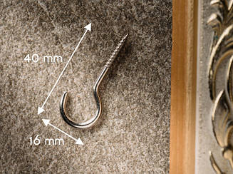 Вешак для ключів металевий. Колір білий. 40х16 мм